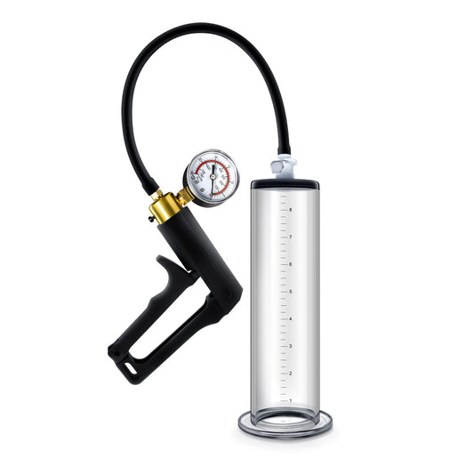 "Performance - Vx7 Vacuum Penis Pump With Brass Trigger & Pressure Gauge - Clear BL-06401"