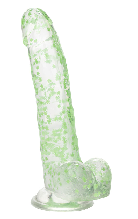 "Naughty Bits I Leaf Dick Glow-in-the-Dark Weed Leaf Dildo - Glow in the Dark SE4410643"