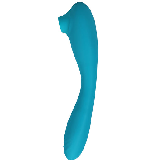 "This Product Sucks - Sucking Clitoral Stimulator With Bendable G-Spot Vibrator - Teal DJ0990-25-BX"