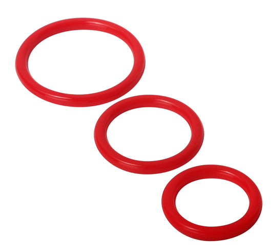 "Trinity Silicone Cock Rings - Red TV-SP130-RED"