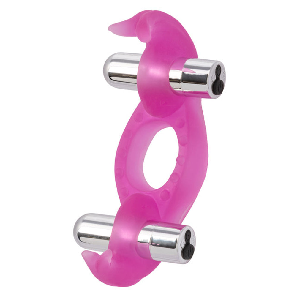 "Silicone Triple Orgasm Erection Enhancer Pink Rechargeable SE1838043"