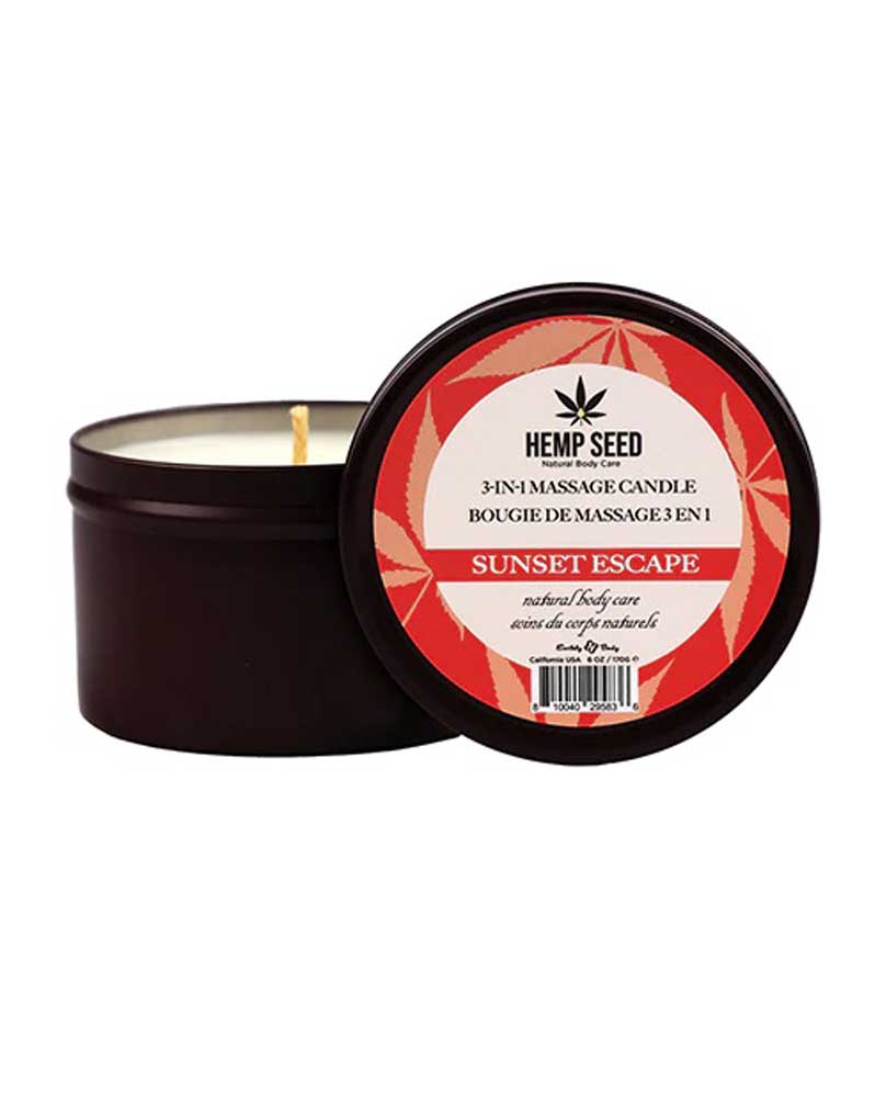 "Hemp Seed 3-in-1 Massage Candle - Sunset Escape 6 Oz EB-HSCS023C"