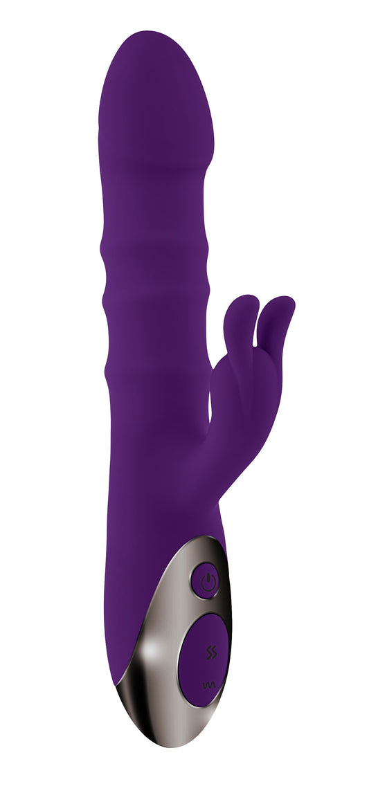 "Playboy Pleasure - Hop to It - Rabbit Vibrator - Dark Purple PB-RS-2345-2"