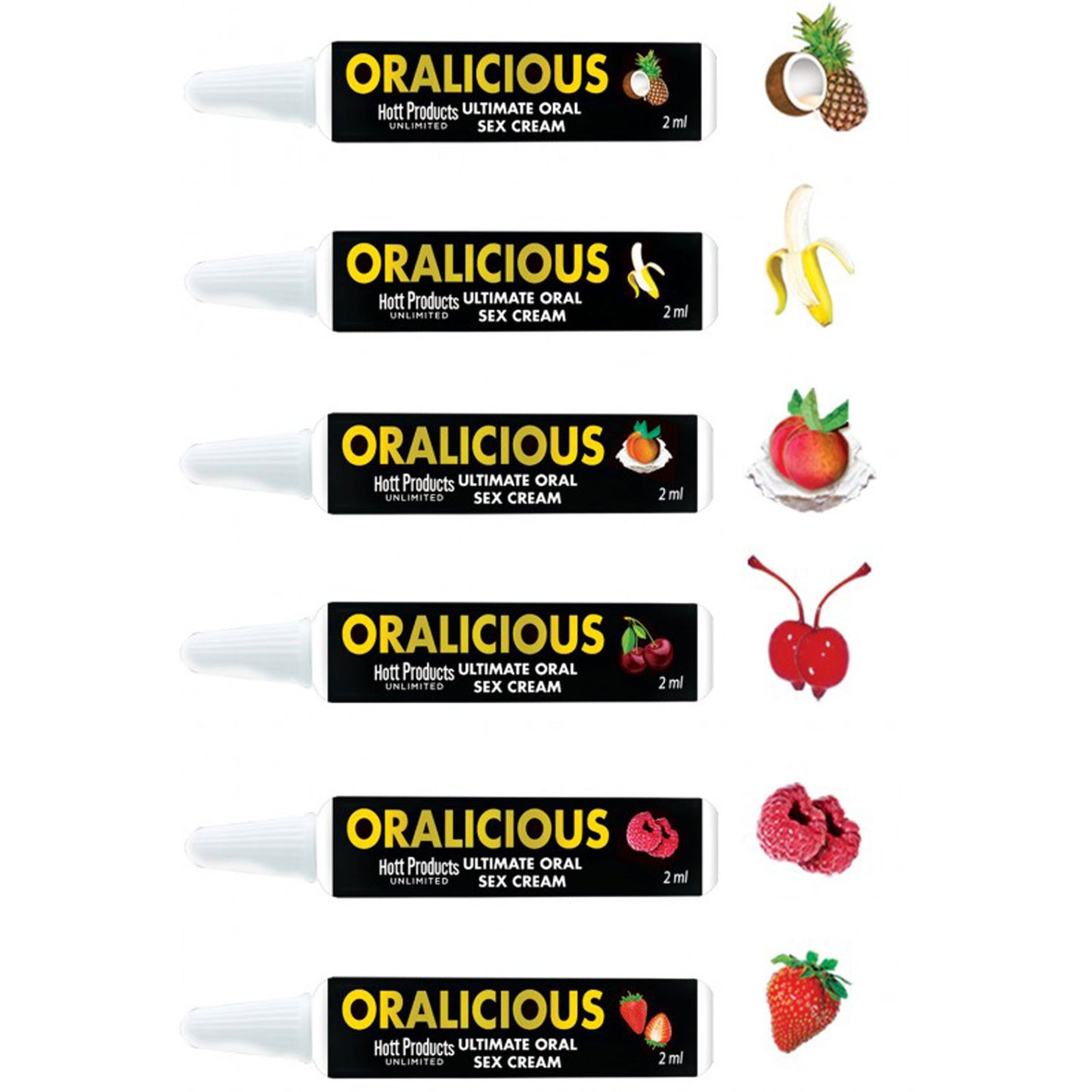 "Oralicious Flavored Oral Sex Cream 144pc Display - of 2ml Tubes HTP3350-D"