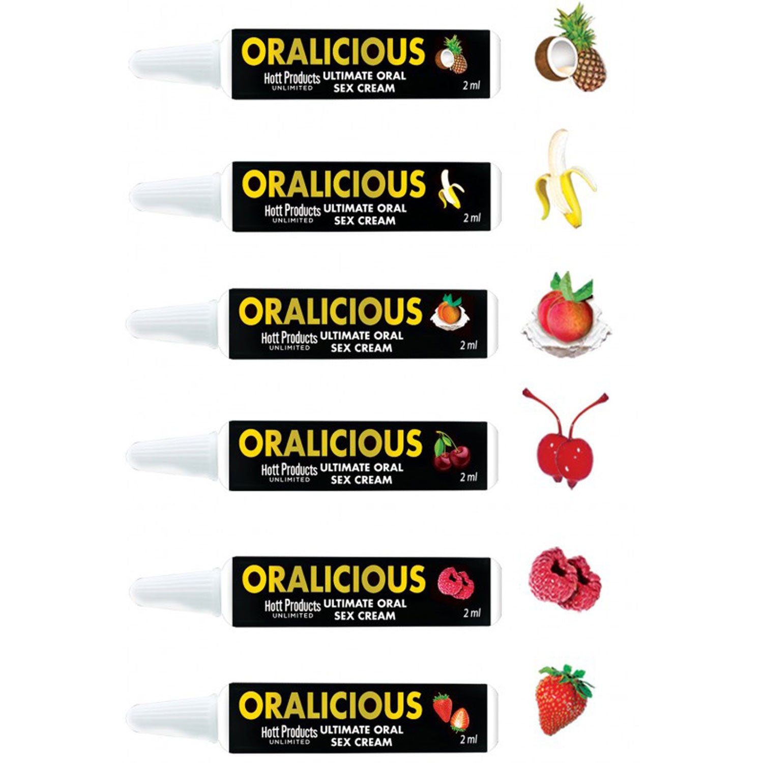 "Oralicious Flavored Oral Sex Cream 144pc Display - of 2ml Tubes HTP3350-D"