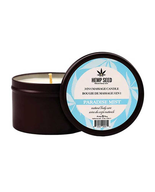 "Hemp Seed 3-in-1 Massage Candle - Paradise Mist 6 Oz EB-HSCS023A"