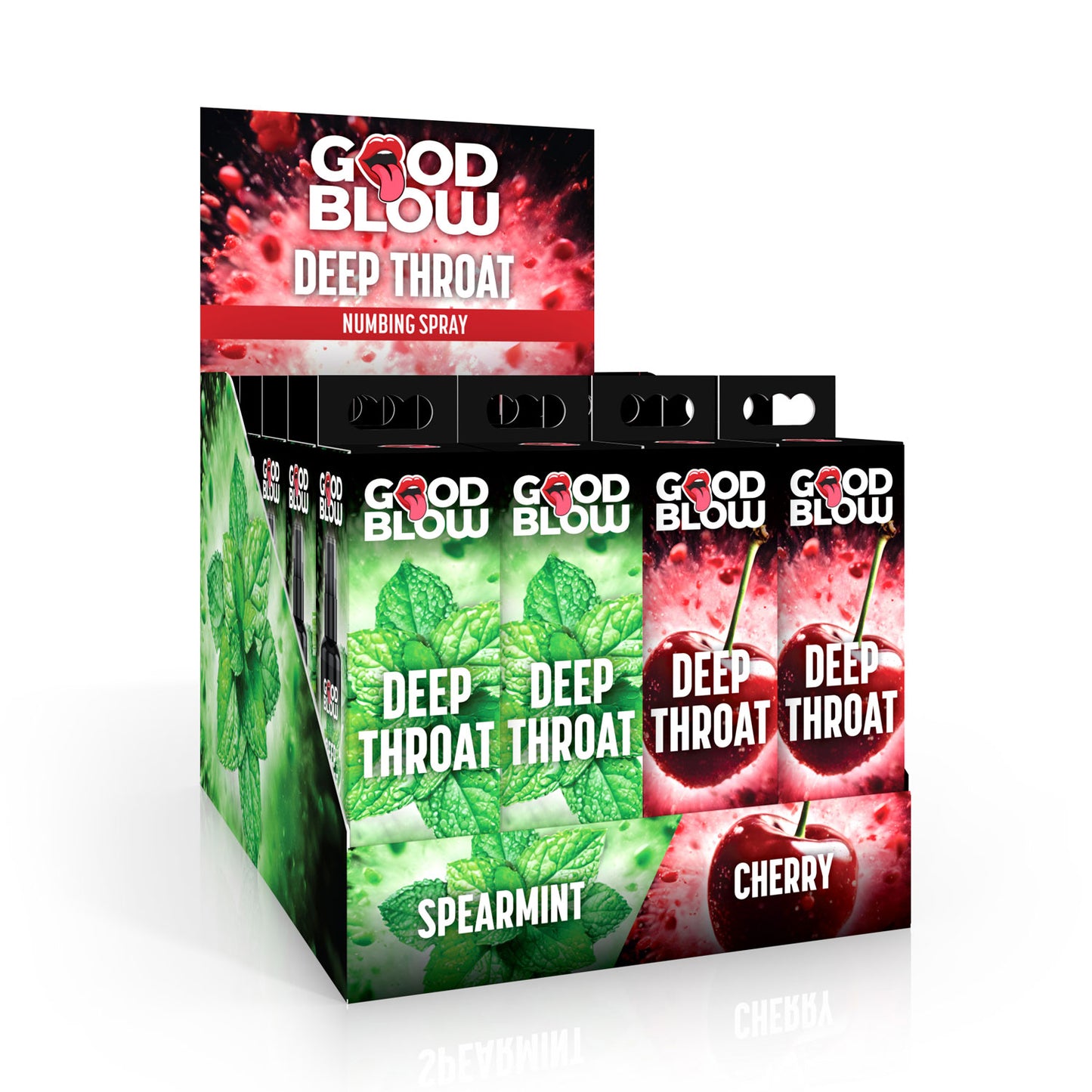 "Deep Throat Numbing Spray Pop Display - Cherry/spearmint 24 Pcs GB-AH589"