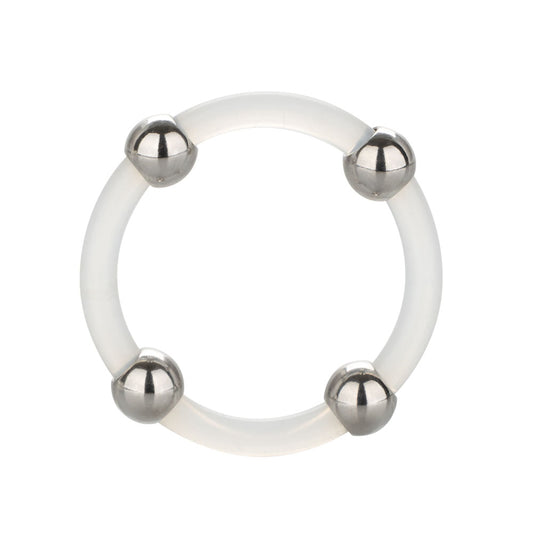 "Steel Beaded Silicone Ring - Large SE1437102"