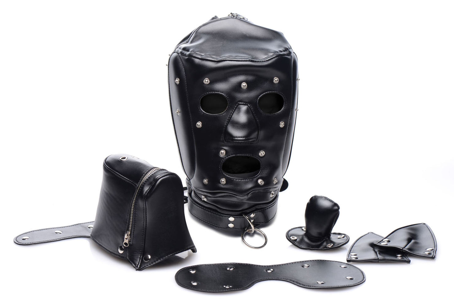 "Muzzled Universal BDSM Hood With Removable Muzzle MS-AF151"