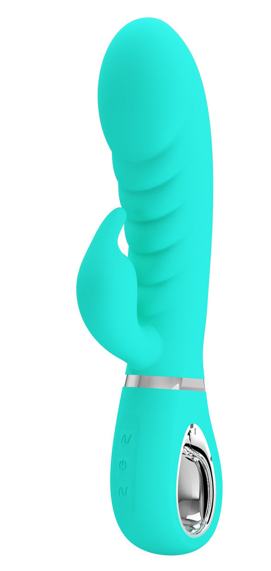 "Prescott Super Soft Rabbit Silicone Vibrator - Vibrator -Teal BI-014635-4"