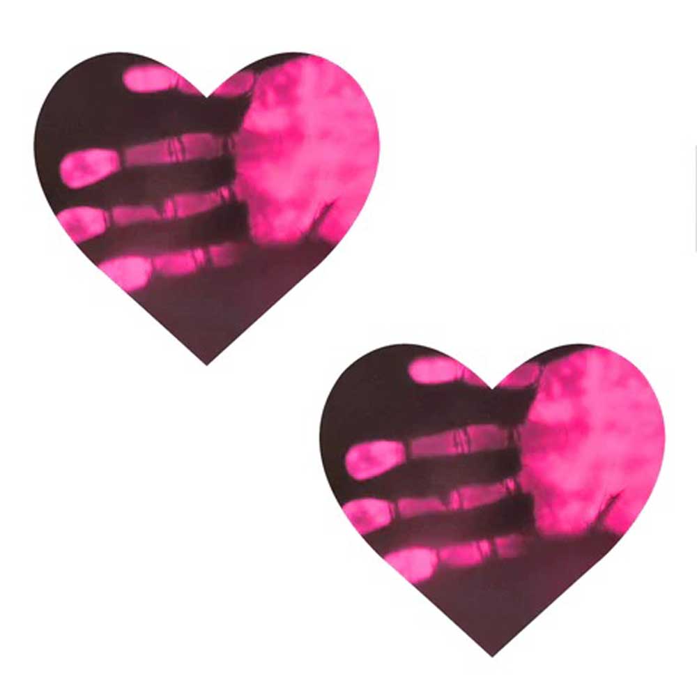 "Neon Pinky Tink Temperature Reactive Heart Nipple Cover Pasties NN-HRPI-HRT-NS"