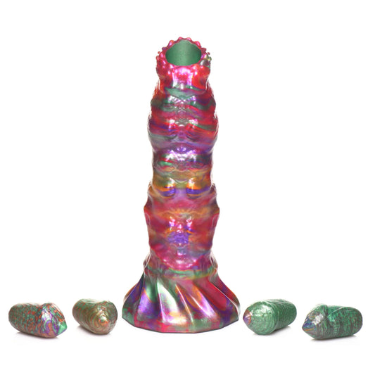 "Larva Silicone Ovipositor Dildo With Eggs - Multicolor CC-AH195-MUL"