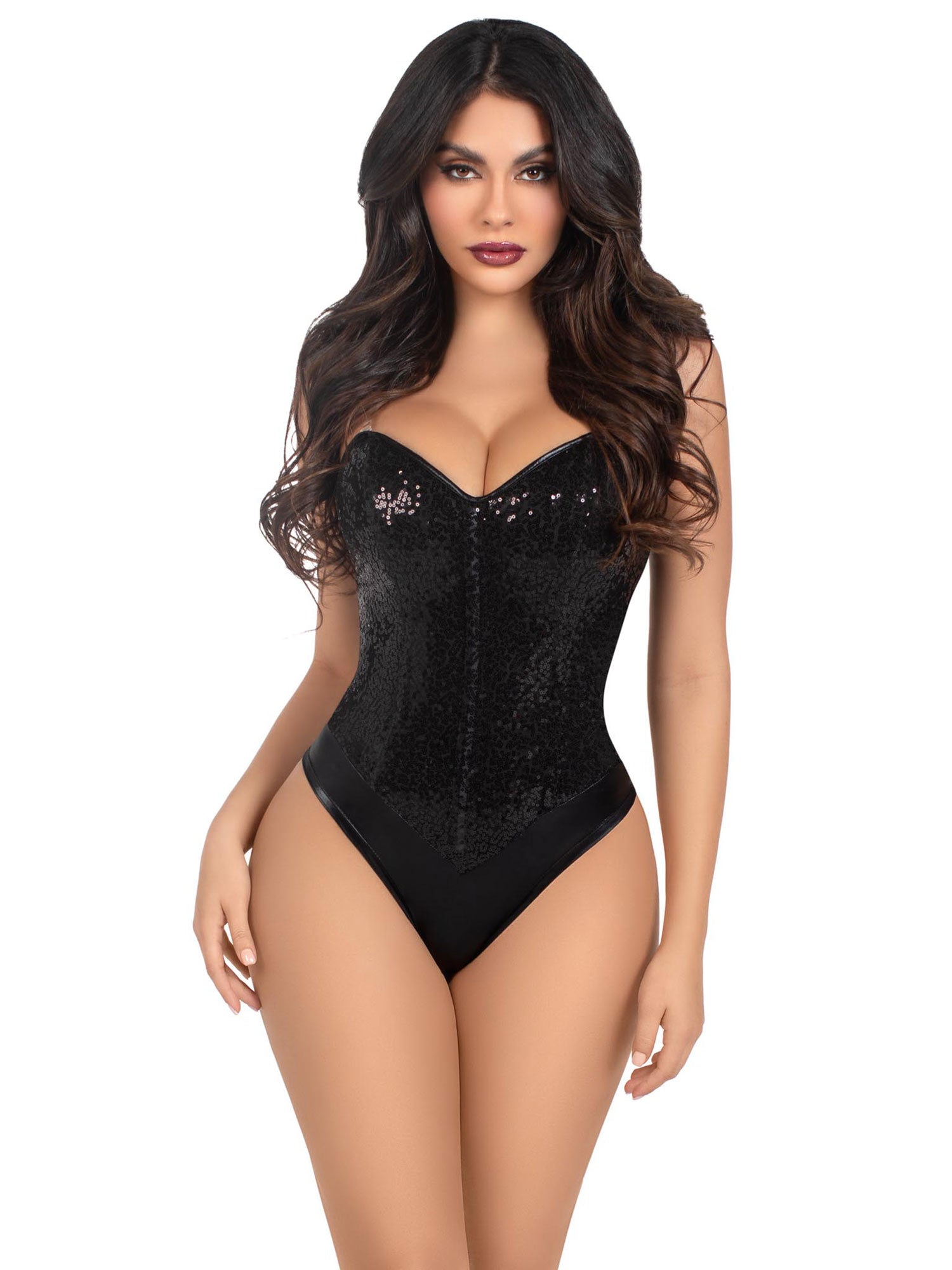 "Sequin Bodysuit - Medium - Black LA-2786MEDBLACK"