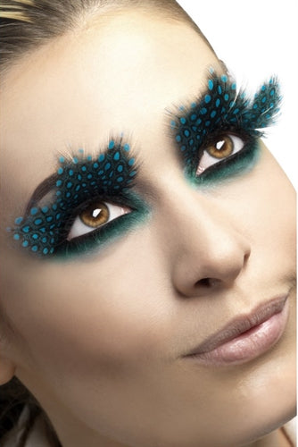 "Large Aqua Dots Feather Eyelashes FV-24234"