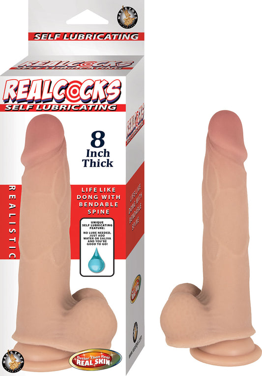 "Realcocks Self Lubricating 8 Inch Thick - White NW2936"