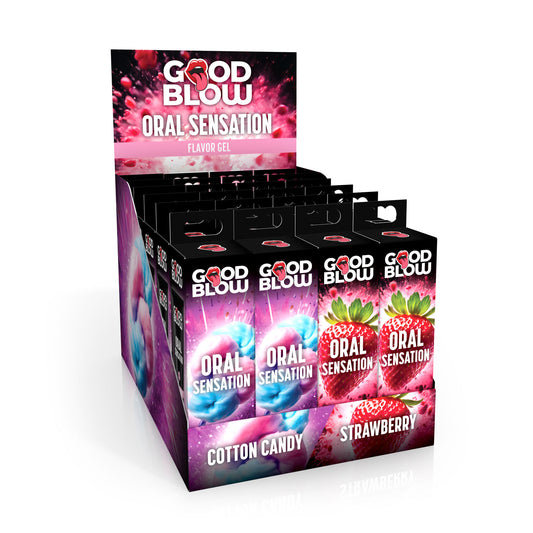 "Oral Sensation Gel Pop Display Strawberry/cotton Candy - 24 Count GB-AH591"