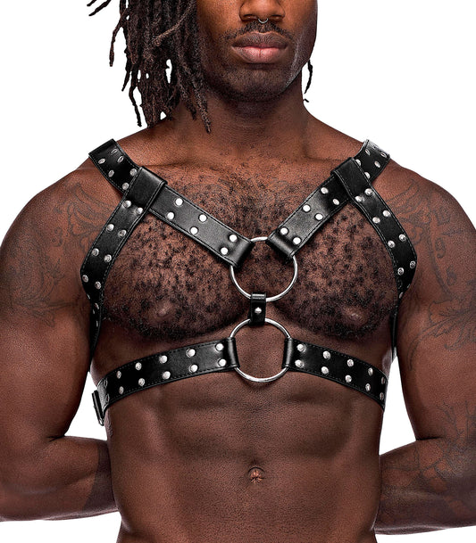 "Gemini Leather Harness - One Size - Black MP-591266BK1S"