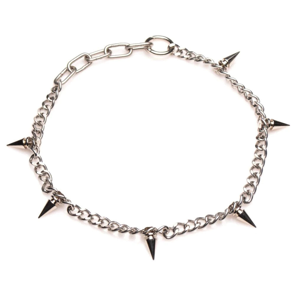 "Punk Spiked Necklace Silver MS-AG972"