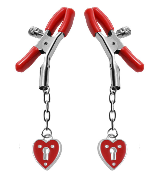 "Charmed Heart Padlock Nipple Clamps MS-AE203"