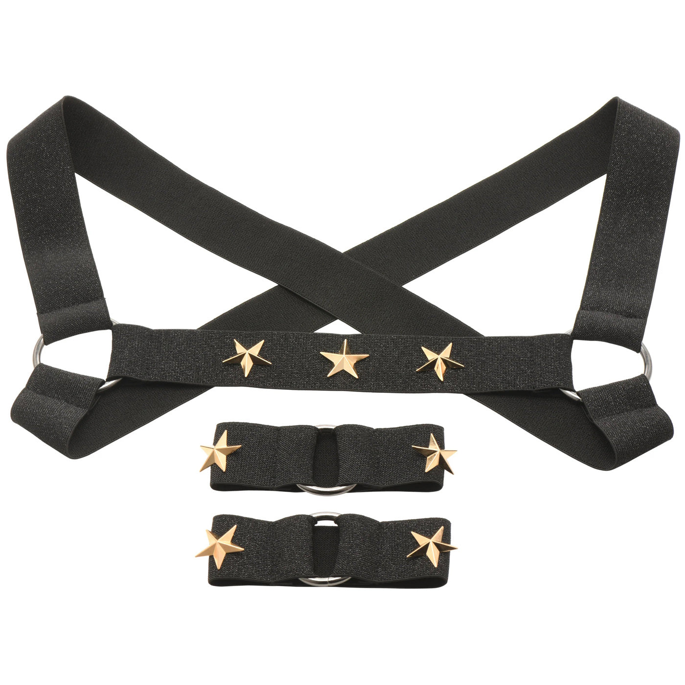 "Star Boy Male Chest Harness With Arm Bands - Small/medium - Black MS-AH332-SM"