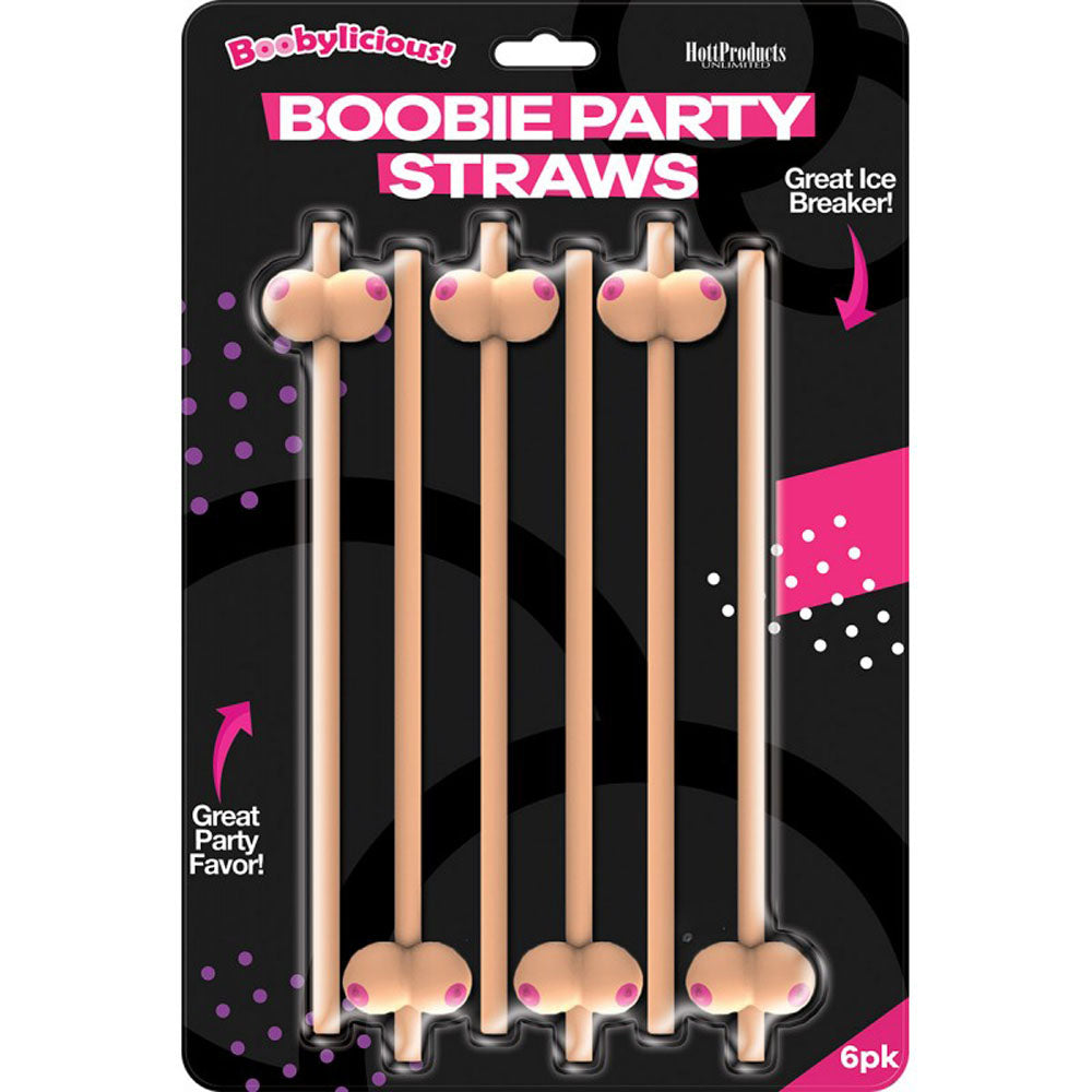 "Boobie Straws 6 Pk - Flesh Color HTP3258"