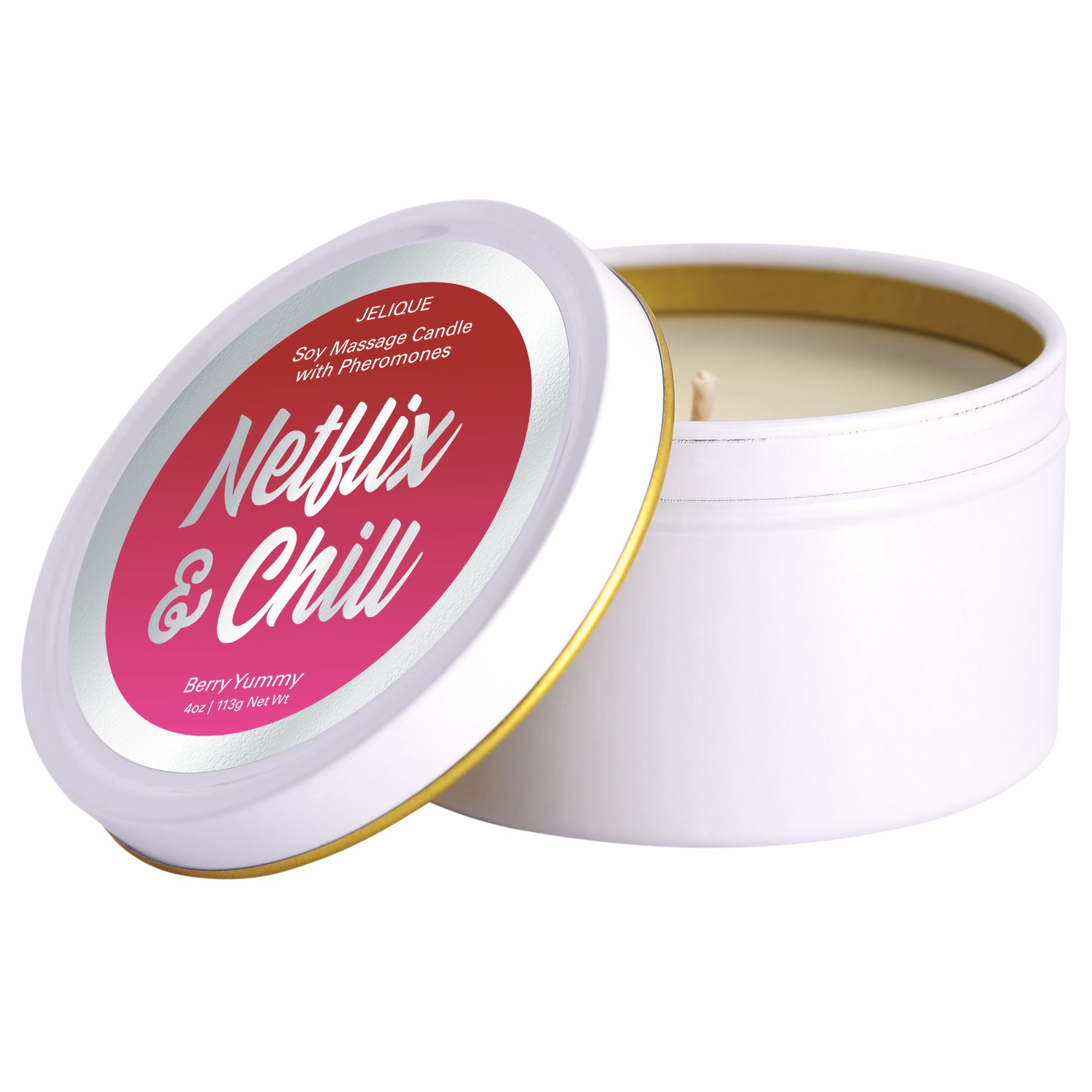 Massage Candle - Netflix and Chill - Berry Yummy - 4 Oz. Jar JEL4505-04