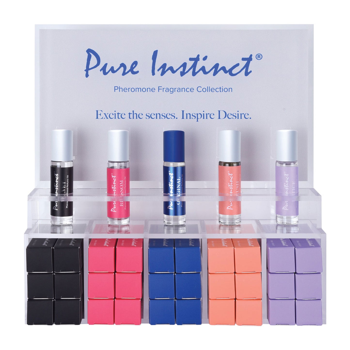 "Pure Instinct Pheromone Perfume Oil Roll on 10.2 ml Acrylic Display With Testers and Product 36 Pieces PIN4000-99"