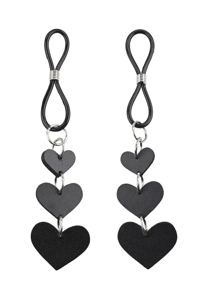 "Heart Nipple Ties - Black SS09857"