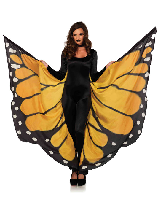 "Festival Butterfly Wing Halter Cape - Orange/ - One Size - Black LA-A2782"