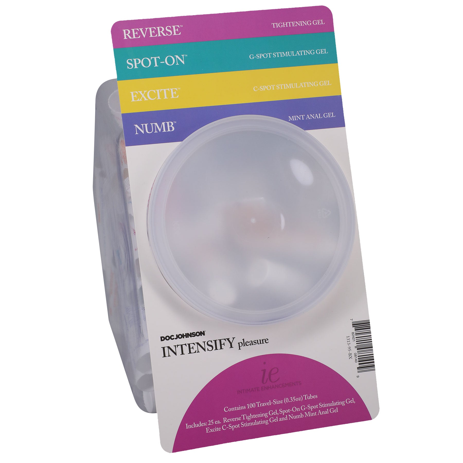 "Intimate Enhancements - Intensify Pleasure - Fishbowl Display - 100 Pieces - 0.35 Oz Tubes DJ1313-95-BX"