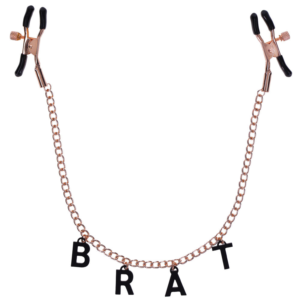 "Brat Charmed Nipple Clamps - Rose Gold SS09847"