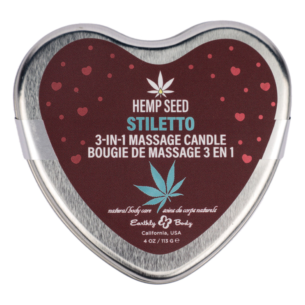 "Hemp Seed 3 in 1 Massage Candle Stiletto 4.07oz EB-HSCV025C"