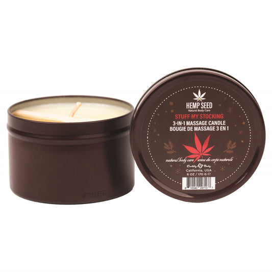 Hemp Seed 3 in 1 Massage Candle Stuff My Stocking  - 6oz EB-HSCH024C