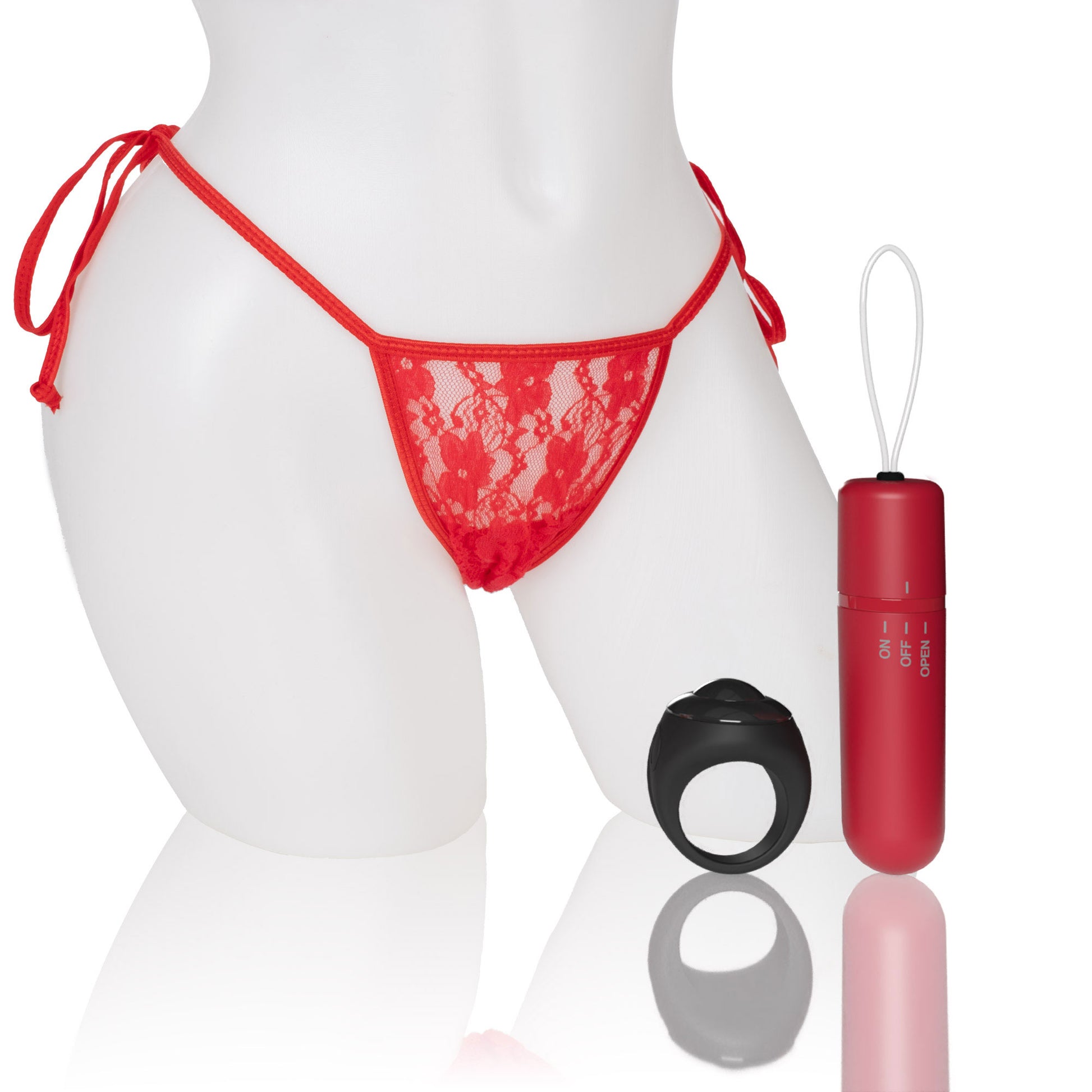 "Screaming O 4t - Vibrating Panty Set With Remote Control Ring - Red SO-4TPNT-R"