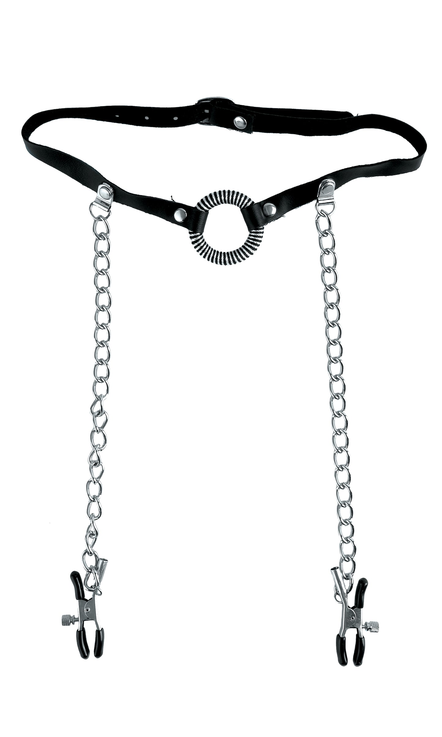 "Fetish Fantasy Series Limited Edition O-Ring Gag and Nipple Clamps - Black PD4419-23"