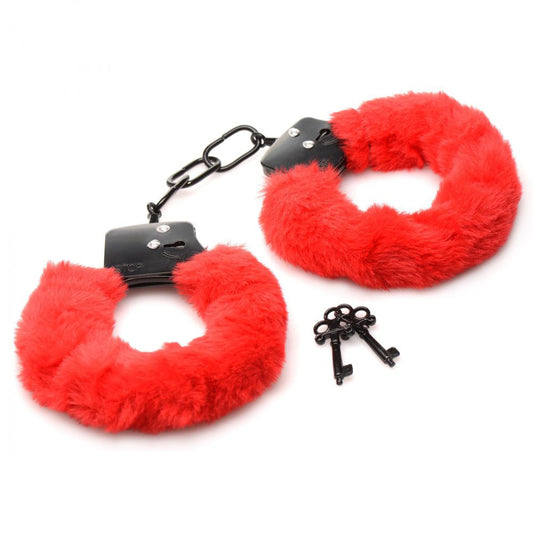 "Cuffed in Fur Furry Handcuffs - Red MS-AG937-RED"